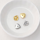 CZ Pave Heart Charm, 3D Heart Pendant, Gold Love Charm,  18K Gold Plated, For Necklace And Earrings Making, Jewelry Findings D0500