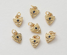 Cargar imagen en el visor de la galería, Dije de mano de Hamsa con pavé de circonitas cúbicas, chapado en oro de 18 quilates, 24 mm, ideal para collares y pulseras, accesorio de joyería BB073