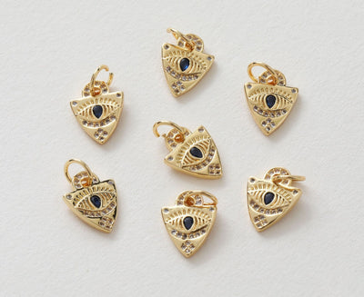 Dije de mano de Hamsa con pavé de circonitas cúbicas, chapado en oro de 18 quilates, 24 mm, ideal para collares y pulseras, accesorio de joyería BB073