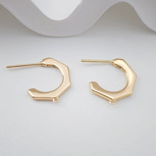 Cargar imagen en el visor de la galería, Pendientes en forma de C con aro, oro y plata de 18 quilates, sin níquel, con aro, hipoalergénicos, ZX200