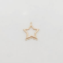 Cargar imagen en el visor de la galería, Conector geométrico, redondo, estrella, abanico y hoja, chapado en oro de 18 quilates, dijes, accesorios de joyería de 16 mm ZX079