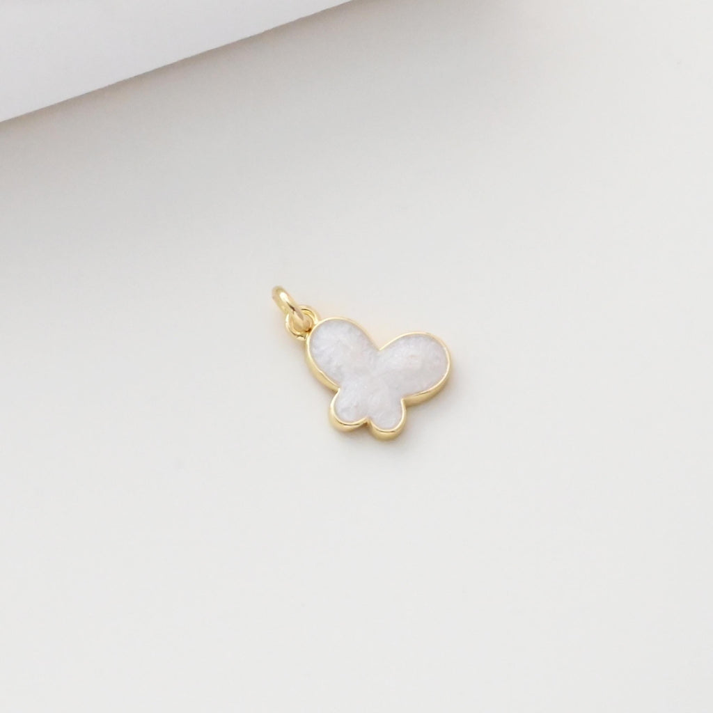 قلادات متدلية على شكل فراشة من المينا، قلادة فراشة مطلية بالذهب عيار 18 قيراطًا، حلية لصنع الأقراط، قطع مجوهرات S1313