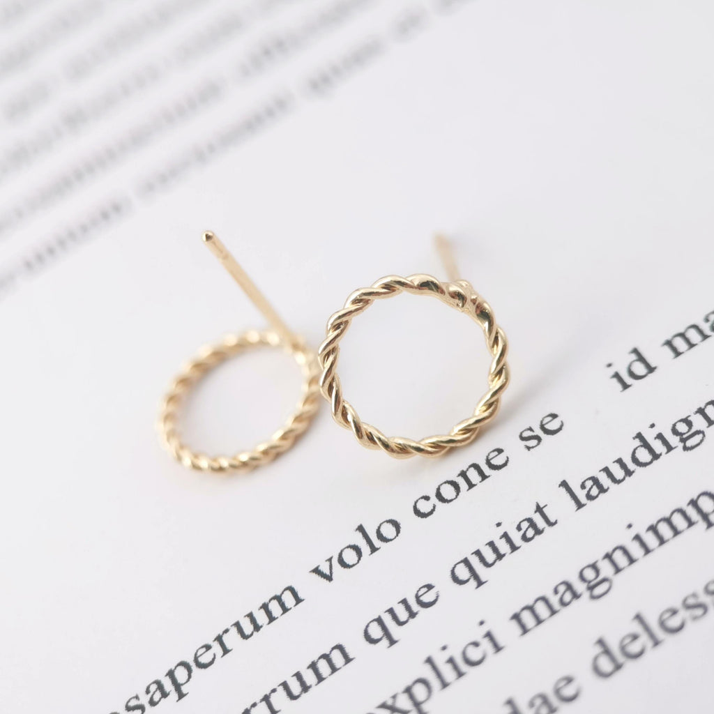 10pcs 14K Gold Round Post With Loop, Openwork Round Stud Earring Nickel Free, 10mm, Hypoallergenic Earring Findings ZX076