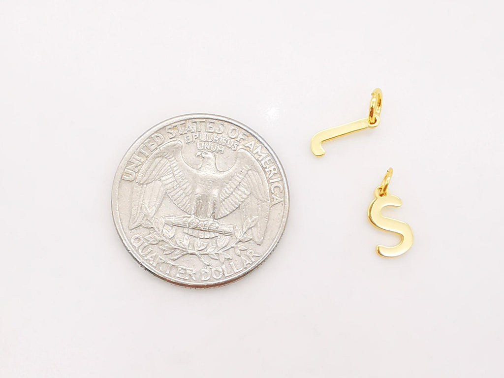 Alphabet Letter Charm, 18K Shiny Gold Plated Initial Charm, Personalized Minimalist Letter Charm for Necklace Bracelet Making S263