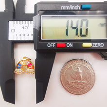 Load image into Gallery viewer, Dainty Rainbow Cloud Charm, Colorful Micro CZ Pave Rainbow Pendant, 14mm, 18K Gold Plated, Necklace Making Charm, Jewelry Findings S118