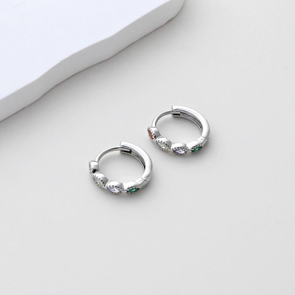 CZ Multicolor Earring Hoop, Gold Plated Huggie Hoop Earring, Leverback Earring, DIY Earring  Findings, Handmade Earring Supplies D0524-D0527