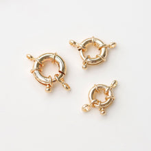 تحميل الصورة إلى عارض المعرض، 10 قطع مشبك زنبركي دائري، مطلي بالذهب عيار 18 قيراطًا، 11 مم، 13 مم، 15 مم، مشبك زنبركي مفتوح، مشبك بحار، مشبك لصنع المجوهرات JX010-ZX7029