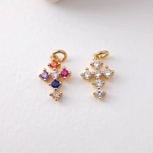Load image into Gallery viewer, Cross Charms, CZ Pave Cross Pendant, Multiple Cross Styles, 18K Gold Plated Brass, Necklace Making Charms, Jewelry Findings S1198