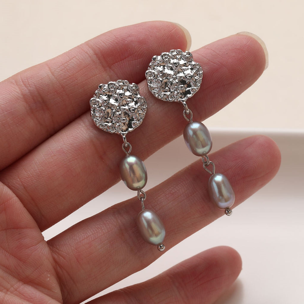 Round Lava Ear Post With Loop, S925 Silver Ear Pin Nickel Free Earrings, Gold/Silver Ear Stud, Hypoallergenic Earring Findings JG004