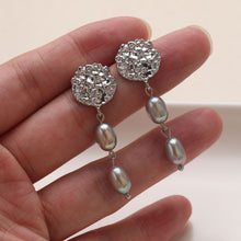 Load image into Gallery viewer, Round Lava Ear Post With Loop, S925 Silver Ear Pin Nickel Free Earrings, Gold/Silver Ear Stud, Hypoallergenic Earring Findings JG004