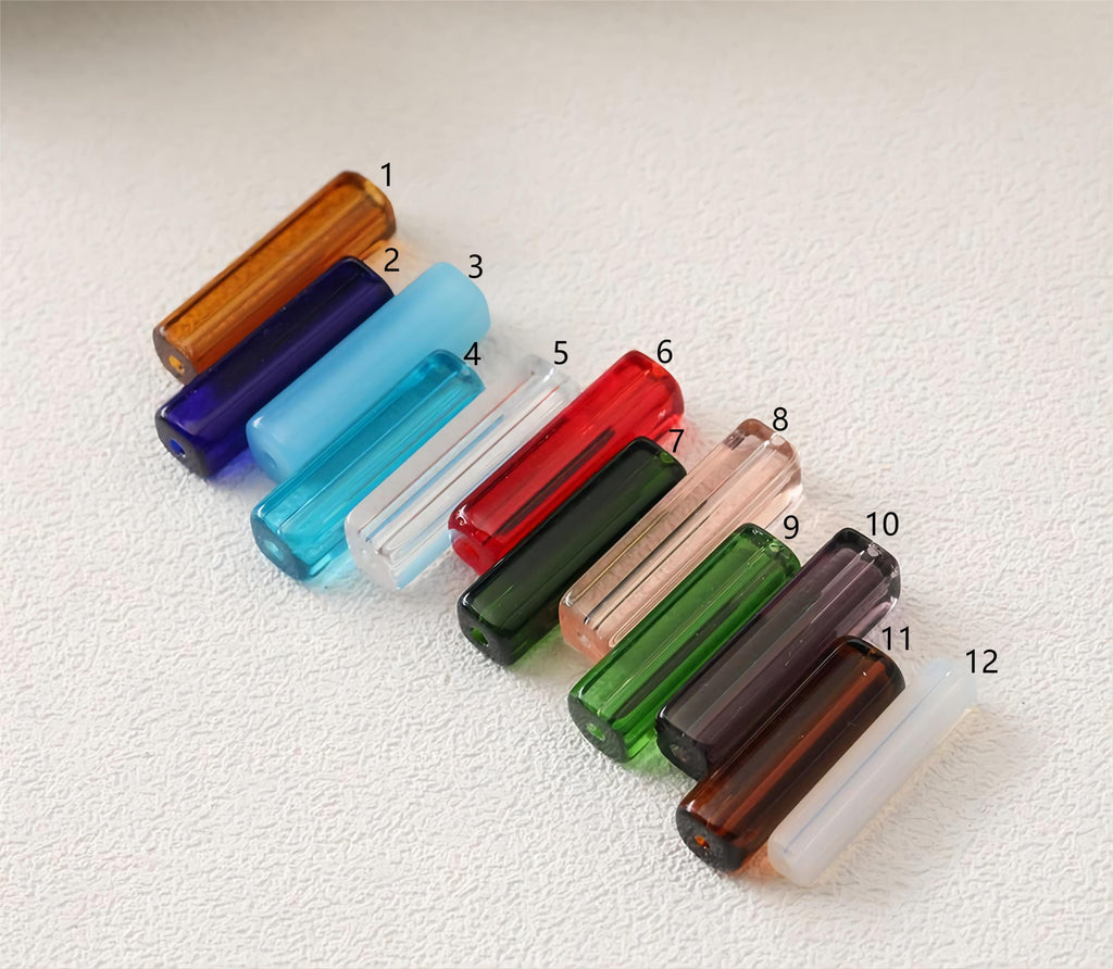 Glass Rectangle Tube Beads, Spacer Beads, 20x6mm, Crystal Glass Loose Beads for Jewelry Making, DIY Beads Finding GZ027