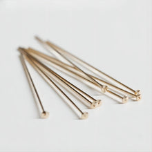 Load image into Gallery viewer, 14K Gold Filled Head Pins- [10PCS] 21/23/25/27 Gauge, Head Pins, Gold Filled Jewelry Making Supply BL017