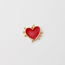 Load image into Gallery viewer, Red Heart Enamel Charms, 18K Gold Plated Love Pendant, Necklace Making Pendants, 22mm, Jewelry Findings S355
