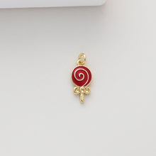 Load image into Gallery viewer, Enamel Lollipop Pendant, Lollipop Charms, 18K Gold Plated, Pink Lollipop, Enamel Pendant, Earring Making Charm, Jewelry Findings S1314