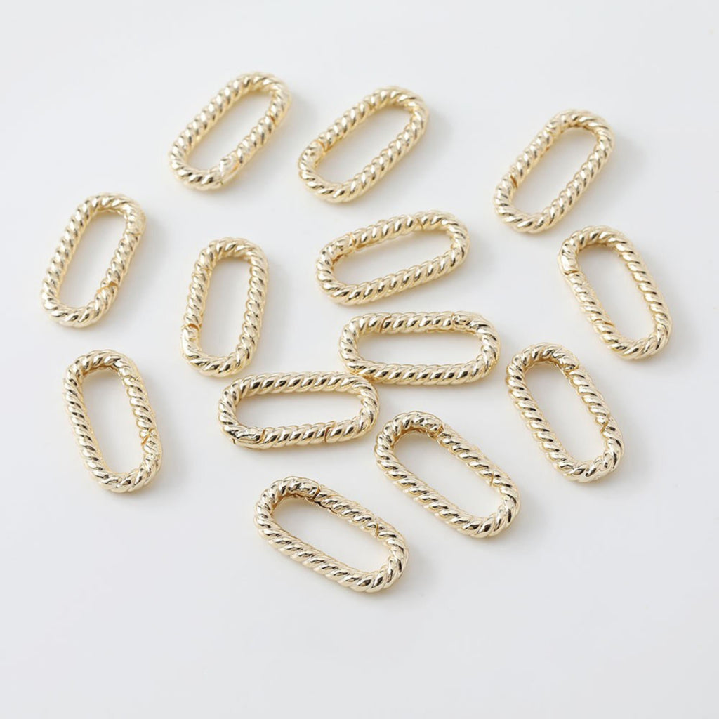 Twist Heart Spring Clasp, Oval Clasp 14K Gold/Silver Plated, Connectors, Necklace Bracelet Making Supply, Jewelry Findings GZ174