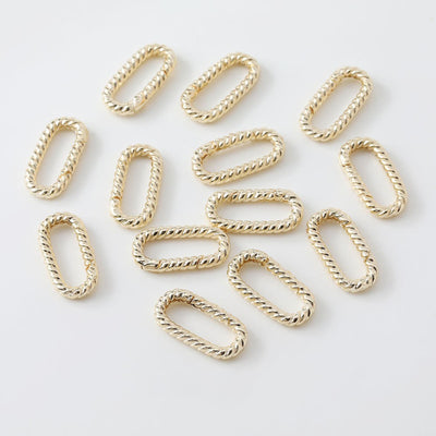 Twist Heart Spring Clasp, Oval Clasp 14K Gold/Silver Plated, Connectors, Necklace Bracelet Making Supply, Jewelry Findings GZ174