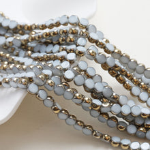 Load image into Gallery viewer, Gold Rimmed Round Glass Beads, 6*3mm, Crystal Glass Loose Beads for Jewelry Making, DIY Beads Finding GZ550