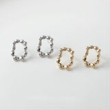 Irregular Rectangular Earring Post, Gold/Silver, S925 Silver Pin Nickel Free Earrings, Dripping Hypoallergenic Earring Findings GE051