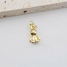 Load image into Gallery viewer, Gold Bow Tie Charm, Bunny Pendant, Cute Pendant, 18K Gold Plated, Jewelry Findings S1273