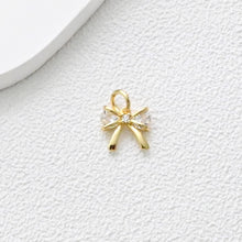 Load image into Gallery viewer, Bow Tie/Butterfly Pendant, CZ Butterfly Charms, 18K Gold Plated Animals Charms, For Bracelet And Necklace Making, Jewelry Findings S1354