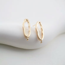 Load image into Gallery viewer, 4pcs Irregular Ear Post With Loop, S925 Silver Ear Pin Nickel Free Earrings, Geometric Ear Stud, Hypoallergenic Earring Findings ZX052