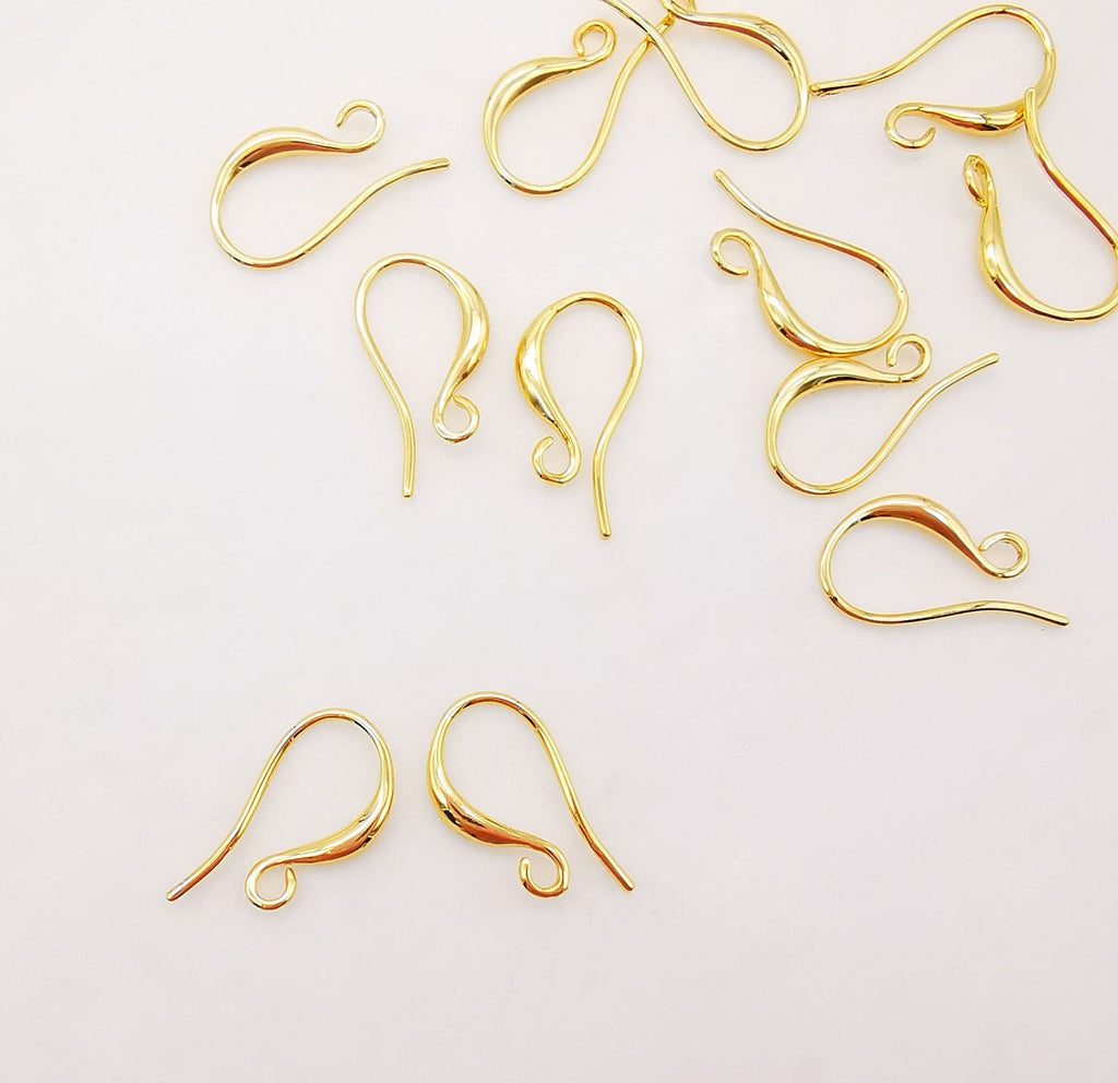 20PCS-  Earring Hooks 18K Gold Plated, Gold Earring Earring Hooks, Fish Hook Earrings For Jewelry Making S839