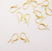 Load image into Gallery viewer, 20PCS-  Earring Hooks 18K Gold Plated, Gold Earring Earring Hooks, Fish Hook Earrings For Jewelry Making S839