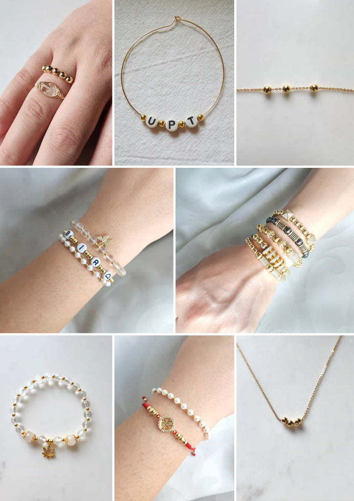 Gold/Rose Gold/White Gold/Black Plated Beads, Gold Spacer Beads, 14k gold round beads,3mm/4mm/5mm/6mm, Spacer Beads For Jewelry making