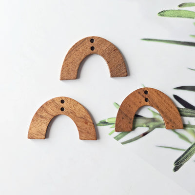 2PCS Geometric Shape Wood Charms, Wooden Pendant, Reclaimed Walnut Wood, Geometric Statement Wood Earrings Diy Ideas JT951