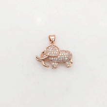 Load image into Gallery viewer, 3D Elephant Pave CZ Pendant, 18K Gold Plated Brass Animal Charm, Bracelet Necklace Making Charm, Jewelry Findings S20372