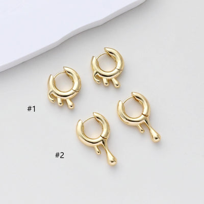 Lava Round Earring Hoops, Gold Plated Huggie Hoops Earring, Leverback Earring, DIY Earring  Findings, Handmade Earring Supplies S1402