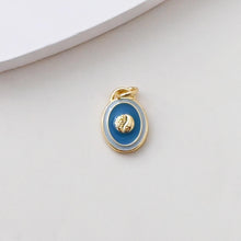 Cargar imagen en el visor de la galería, Colección de dijes ovalados de esmalte, corazón, flor y ola, chapados en oro de 18 quilates, para crear collares y accesorios de joyería S1389