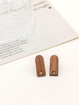 4PCS Wood Earrings,  Cylindrical Wooden Earrings for women, Reclaimed Walnut Wood, Nickel Free, Geometric Statement Earrings Finding  JT941
