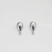 Load image into Gallery viewer, Drop Earring Post with loop, 18K Gold Plated, Nickel Free Earrings, Teardrop Shaped Ear Stud, Jewelry Making Findings D0400