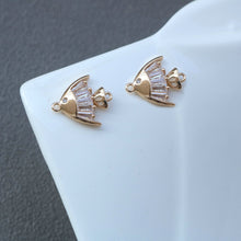 Load image into Gallery viewer, CZ Multishape Connector, Cubic Zircon Crystal Pendant, CZ Earring Charms, Gold Plated Brass Earring Charms, Jewelry Findings HL017-F191