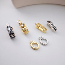 Load image into Gallery viewer, 18K Gold Plated Pendant Top with Loops, Pendant Snap on Bails, Clasp Link, Jewelry Making S1156