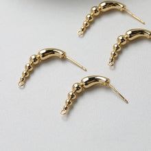 تحميل الصورة إلى عارض المعرض، قرط من سلسلة خرز دائرية ذهبية مع عمود، قرط مرصع خالٍ من النيكل، دبوس أذن من الفضة S925، نتائج قرط مضادة للحساسية GT050
