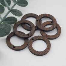 Load image into Gallery viewer, Round Geometric Shape Wood Charms, Wooden Pendant, Reclaimed Walnut Wood, Geometric Statement Wood Earrings Diy Ideas JT997