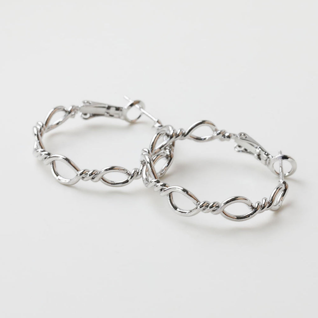 Twisted Hoop Earrings, 14K Gold/Silver Plated Brass, 30mm, Nickel Free Earrings, Shiny Gold Hoop Ear Stud GZ727