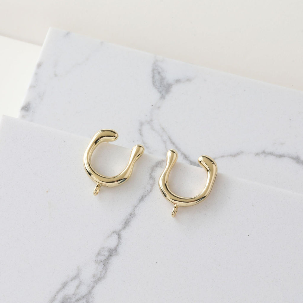 14K Gold  U Shape Earring Post With Loop, Arch Ear Studs, S925 Silver Ear Pin Nickel Free Earrings, Hypoallergenic Earring Findings BB072