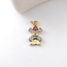 Load image into Gallery viewer, Dutch Windmills Pendant, Yacht Pendant, 18K Gold, CZ Pave Charm, Earring Necklace Making Finding S1117