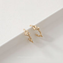 Load image into Gallery viewer, C Shape Knot Earrings Post, 14K Gold, S925 Silver Ear Pin Nickel Free Earrings, Ear Stud Hypoallergenic Earring Findings GE078-D0431