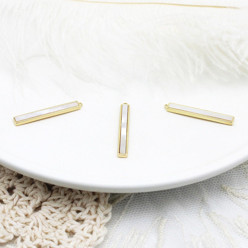 قلادة صدفية مستطيلة الشكل، مطلية بالذهب عيار 14 قيراطًا، حلية من عرق اللؤلؤ، صناعة القلائد، مكونات صناعة المجوهرات CF001