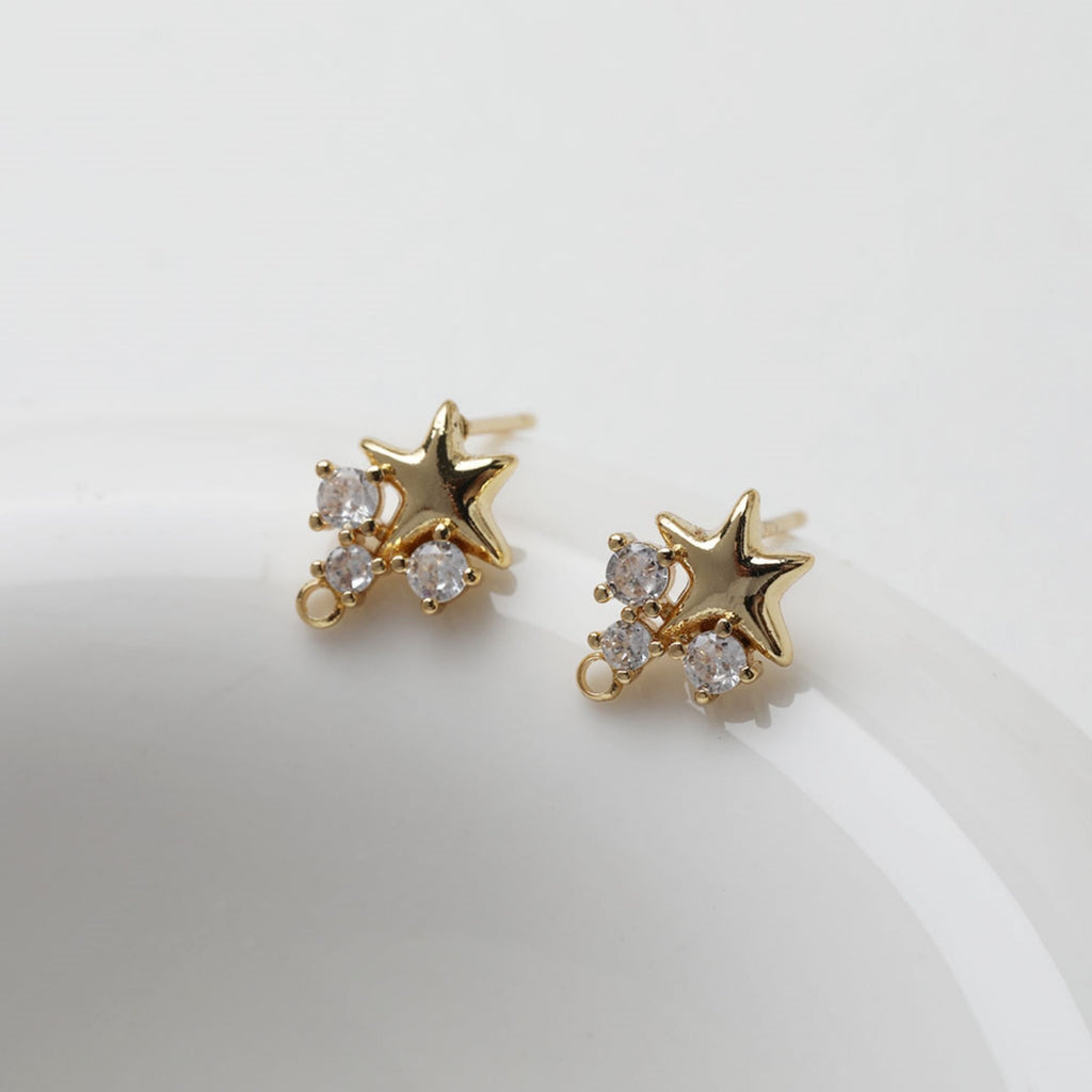 أقراط مكعبة مرصعة بالنجوم، صدفية، ذهبية/فضية، أقراط من الفضة الإسترليني 925 خالية من النيكل، نتائج أقراط مضادة للحساسية GT051