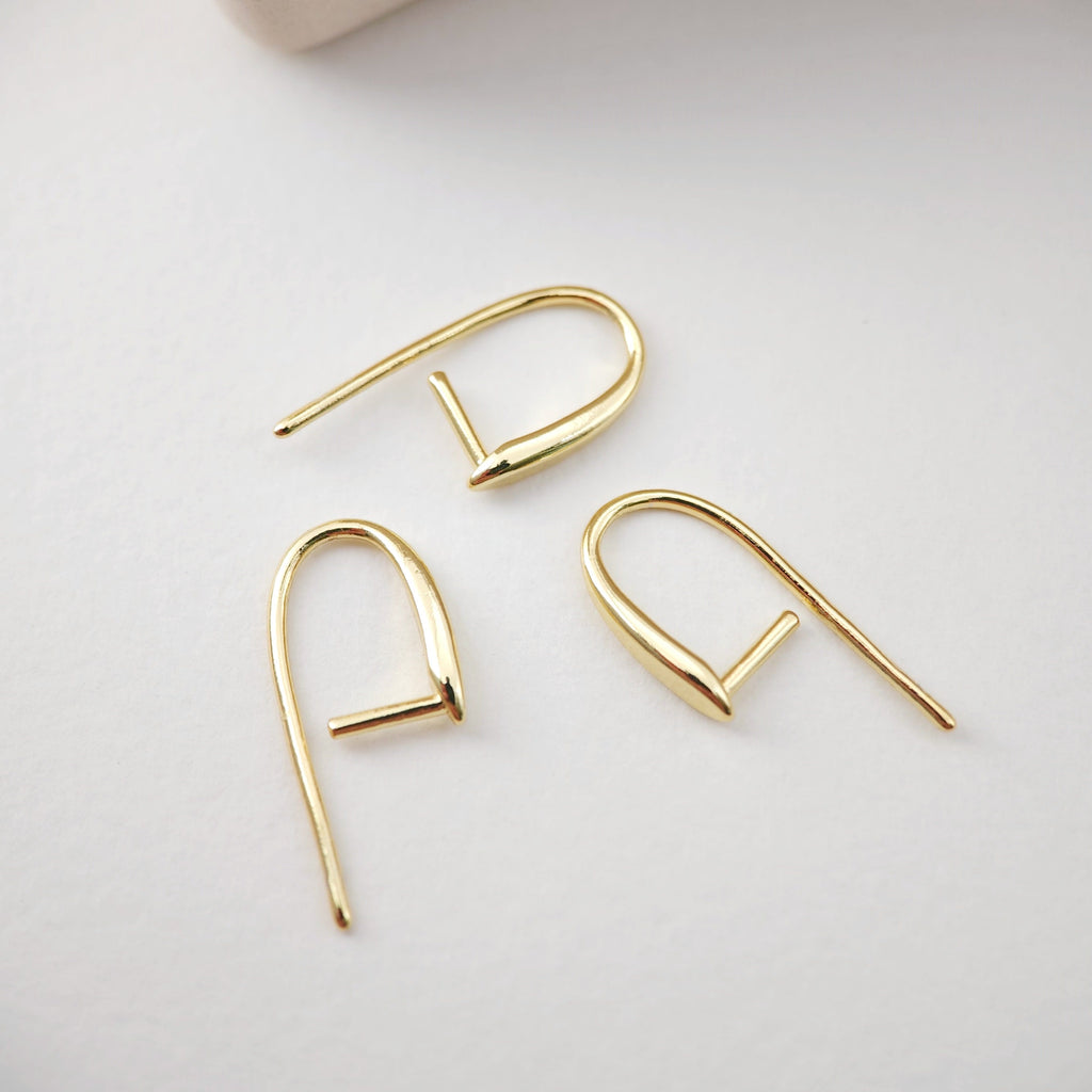 Fish Hooks, 18K Gold Plated Ear Wires, Gold Earring Earring Hooks, Ear Wires for Jewelry Making D0181