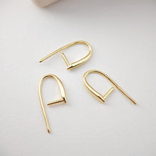 Load image into Gallery viewer, Fish Hooks, 18K Gold Plated Ear Wires, Gold Earring Earring Hooks, Ear Wires for Jewelry Making D0181