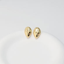 Load image into Gallery viewer, Hammered Teardrop Earrings Post With Loop, 18K Gold Plated, Nickel Free, S925 Silver Pin, Ear Stud Hypoallergenic Earring Findings D0492
