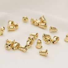 Load image into Gallery viewer, 100PCS Ear Nuts, 14k Gold/Silver Plated Earring Backs,  Earring Stoppers, Wholesale Earring Findings JY022-D0023