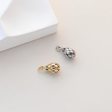 Load image into Gallery viewer, Small Jumbo Egg Pendant, Stripes Egg, 18K Gold Plated, Bracelet Necklace Pendnats, Jewelry Findings S1330