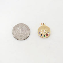 تحميل الصورة إلى عارض المعرض، سحر عين الشر، قلادة عملة معدنية، قلادة عين مرصعة بالزركونيوم مطلية بالذهب عيار 18 قيراطًا، سحر صنع القلائد، نتائج المجوهرات S20408